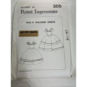 Period Impressions 305 Girls Historical Walking Dress Pattern Sz 12 14 Costume